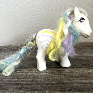 Vintage 1984 My Little Pony G1 Raincurl Rainbow Curl Pony Stars Cloud White RARE